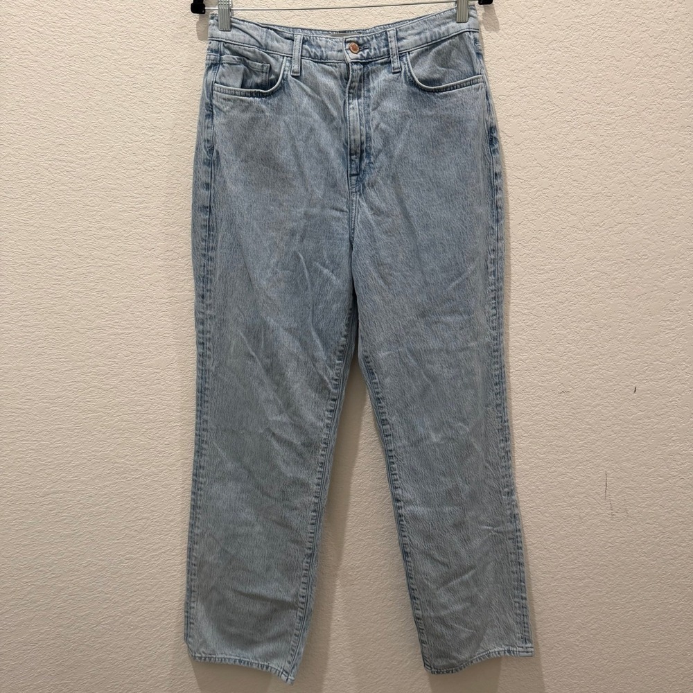 Triarchy Womens High Rise Straight Leg Jeans Light Wash Blue Size 29